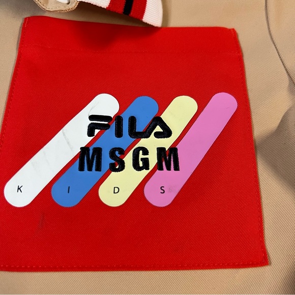 Fila MSGM Collaboration Polo dress Khaki Tan Patch Pockets Size 10 (165) Massimo - Picture 12 of 14